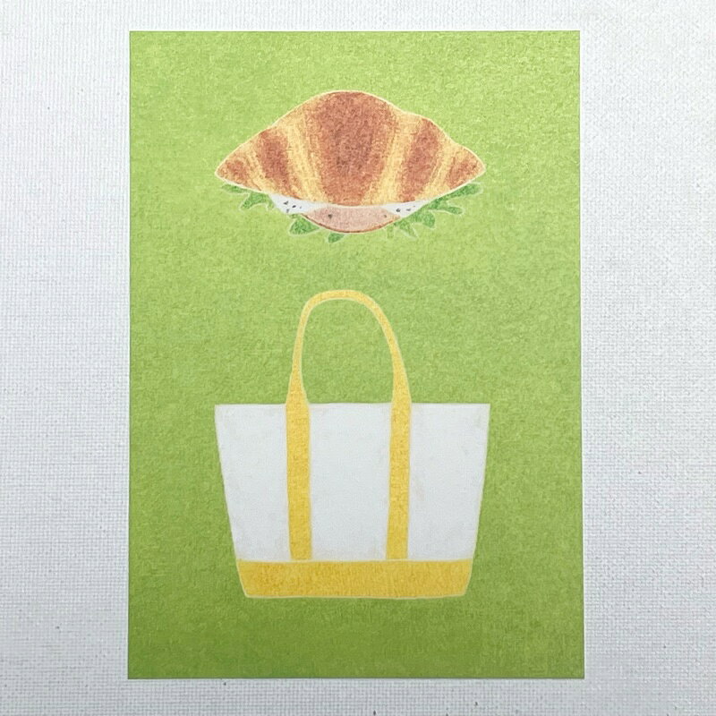 Rakuten - Eriko Ito　伊藤絵里子　ポストカード　クロワッサンサンド　トートバッグ　／イラストレーター　おしゃれ　絵はがき