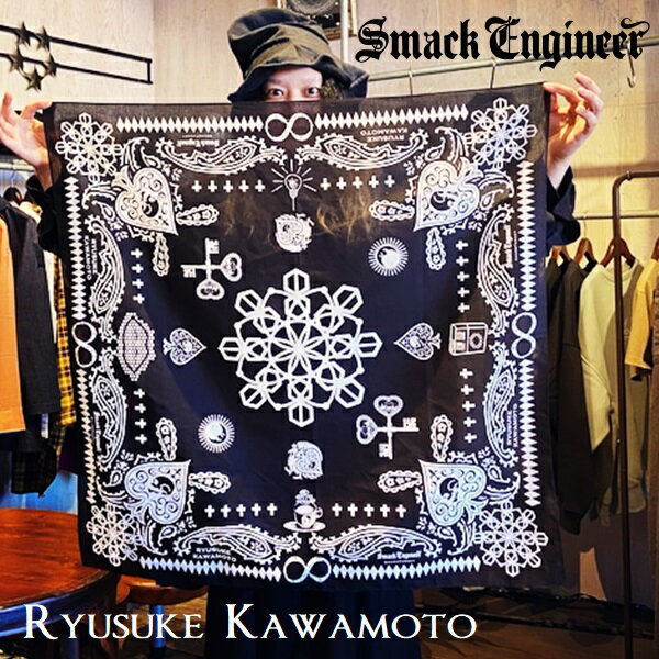 SMACK ENGINEER × Ryusuke Kawamoto / スマックエンジニア × 川本隆介「BIG BANDANNA」限定コラボレーション ビッグバンダナ 大判 スカ..