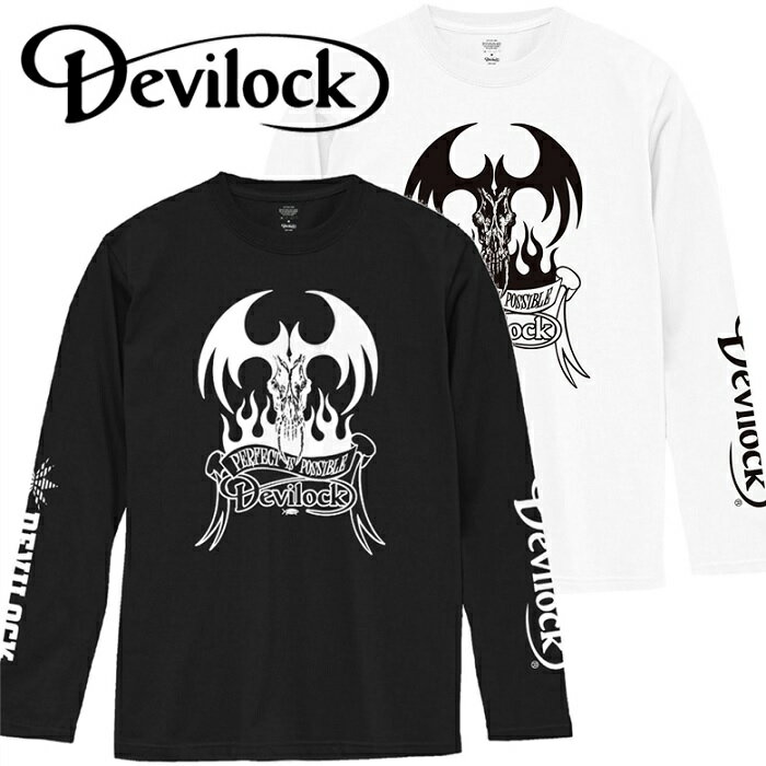 DEVILOCK ǥӥåBOTH LOGO FIRE TATTOO LSTץT ĹµT  ֥å ۥ磻 ǥӥ   ξµץ   ɥ  ǥ ϡɥ ѥ󥯥å PUNKROCK ᥿ METAL Х ե եȥåԥ̵ ơ Rogia