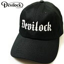 DEVILOCK デビロック「OLD ENGLISH CAP」ローキャップ ストラップバックキャップ 帽子 黒ブラック ロゴ 刺繍 ベースボール サイズ調整可 スカル ドクロ ハードコア メンズレディース ストリート UKパンクロック PUNK ROCK バンド フェス ギフト ステージ衣装 Rogia