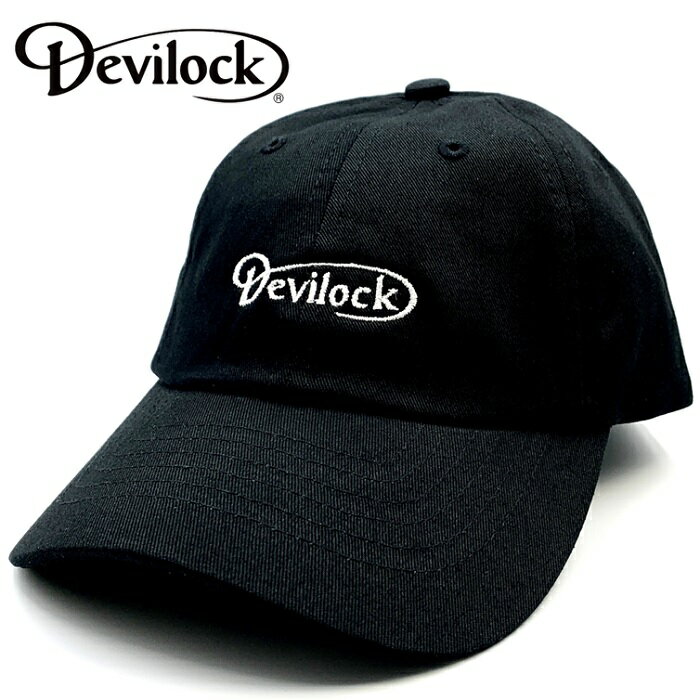 DEVILOCK デビロック「FRONT & BACK DAIMLER LOGO CAP」ローキャップ ストラップバックキャップ 帽子 黒 ブラック ロゴ 刺繍 ベースボール サイズ調整可能 スカル ドクロ ハードコア メンズ レディース パンクロック PUNKROCK バンド フェス ギフト無料 ステージ衣装 Rogia