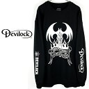 DEVILOCK デビロック「FIRE TATTOO with VECTOR DAIMLER SWEAT」オーバーサイズスウェット ビッグトレーナー 長袖 黒 ブラック デビル 悪魔 炎 両袖プリント ロゴ XL 2L 3L 4L スカル メンズレディース ハードコア パンクロック PUNKROCK バンド フェス ステージ衣装 Rogia