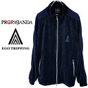 楽天Rogia 楽天市場店【20％OFF SALE】PROPA9ANDA × EGO TRIPPING / プロパガンダ × エゴトリッピング「MICRO VELOUR SPORTS JACKET」限定コラボ ベロアジャケット トラック ジャージ ベルベット 紺 ネイビー 青 ブルー 黒 メンズレディース UKパンクロック PUNKROCK バンド ステージ衣装 Rogia