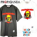 PROPA9ANDA × MAD MOUSE COMIC / プロパガンダ × マッドマウスコミック「PEKE-PERO SKULL TEE」限定コラボ 半袖Tシャツ WASH加工 黒 グレー ブラック スカルドクロ メンズレディース UK パンクロック PUNKROCK ハードコア バンド ギフト ステージ衣装 Rogia