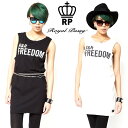 【30 OFF SALE】ROYAL PUSSY / ロイヤルプッシー「R R FREEDOM LONG TANK」ワンピース ロングタンク ノースリーブ 黒 白 ブラック ホワイト レディース ロック パンク バンド 川村カオリ ギフト ラッピング無料 ステージ衣装 Rogia