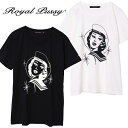 ROYAL PUSSY / ロイヤルプッシー「MARINE JENNY BASIC TEE」Tシャツ マリン 半袖 黒 白 ブラック ホワイト レディース メンズ ピンナップガール ロック パンク バンド 川村カオリ ギフト ラッピング無料 ステージ衣装 Rogia