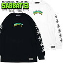 SABBAT13 / サバトサーティーン / サバト13「CRYPT L/S T」ロンT Tシャツ 長袖 黒 白 ブラック ホワイト 袖プリント ロゴ スカル ドクロ メンズ レディース ロック パンク バンド ROCK PUNK フェス ギフトラッピング無料 ステージ衣装 Rogia