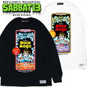 SABBAT13 / サバトサーティーン / サバト13「WITCHING HOUR 2 L/S T」ロンT Tシャツ 長袖 黒 白 ブラック ホワイト スカル ドクロ アメコミ ホラー メンズ レディース ロック パンク バンド ROCK PUNK フェス ギフトラッピング無料 ステージ衣装 Rogia