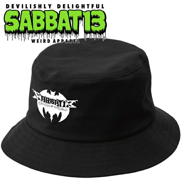 Rakuten - SABBAT13 / サバトサーティーン / サバト13「VAMP BAT BUCKET HAT」バケットハット 帽子 ポークパイ 黒 ブラック メンズ レディース コウモリ バットマン アウトドア 綿 コットン スケボー スケート スケーター ストリート パンクロック PUNKROCK バンド ステージ衣装 Rogia