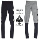 【20%OFF SALE】SMACK ENGINEER / スマックエンジニア「SIDE STAR 12 LEGGINGS」レギンス 12分丈 星 スター 黒 ブラック グレー スカル ドクロ スペード メンズ レディース ROCK PUNK ロック パンク バンド ギフト ラッピング無料 ステージ衣装 Rogia