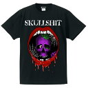 SKULLSHIT / スカルシット「Skull Mouth T-sh」Tシャツ 半袖 リップ 唇 ドクロ メンズ レディース ロックT 黒 ブラック パンク バンド ホラー ROCK PUNK フェス ギフト 骸骨祭り ラッピング無料 ステージ衣装 Rogia