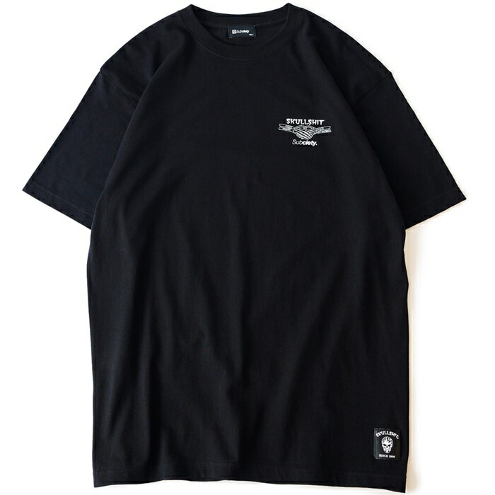 SKULLSHIT × Subciety / スカルシット × サブサエティ「FIRE MARIA TEE」限定コラボ 半袖Tシャツ オーバーサイズ ビッグT BIG マリア様 黒 ブラック ドクロ メンズレディース ストリート スケーター PUNK ROCK パンク ロック バンド フェス 骸骨祭り ステージ衣装 Rogia