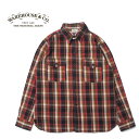 WAREHOUSE ウエアハウス長袖シャツLot.3022 "LANNEL SHIRTS WITH CHINSTRAP G柄 O/W"3022-G(23AW)