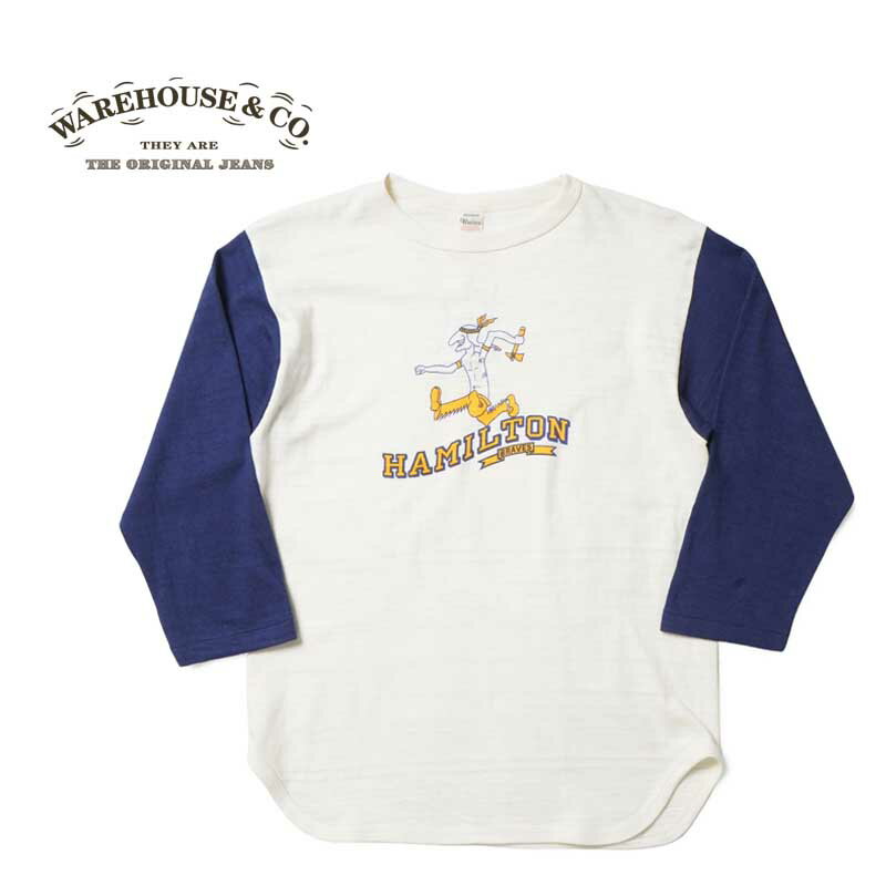 WAREHOUSE ウエアハウス7分袖 ベースボールTLot.4800"HAMILTON"4800-HAMILTON(25AW)