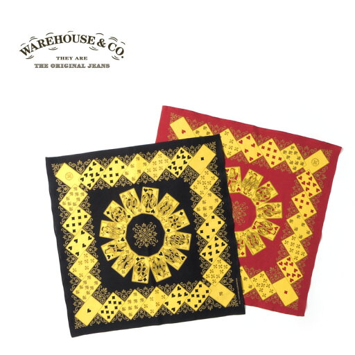 WAREHOUSE ウエアハウスバンダナLot.5240 "SELVEDGE BANDANA (TRUMP PATTERN)"5240(23AW) WAREHOUSE ウエアハウスバンダナLot.5240 "SELVEDGE BANDANA (TRUMP PATTERN)"5240(23AW)