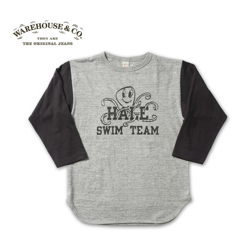 WAREHOUSE ウエアハウス7分袖 ベースボールTLot.4800"SWIM TEAM"4800-SWIM(25AW)