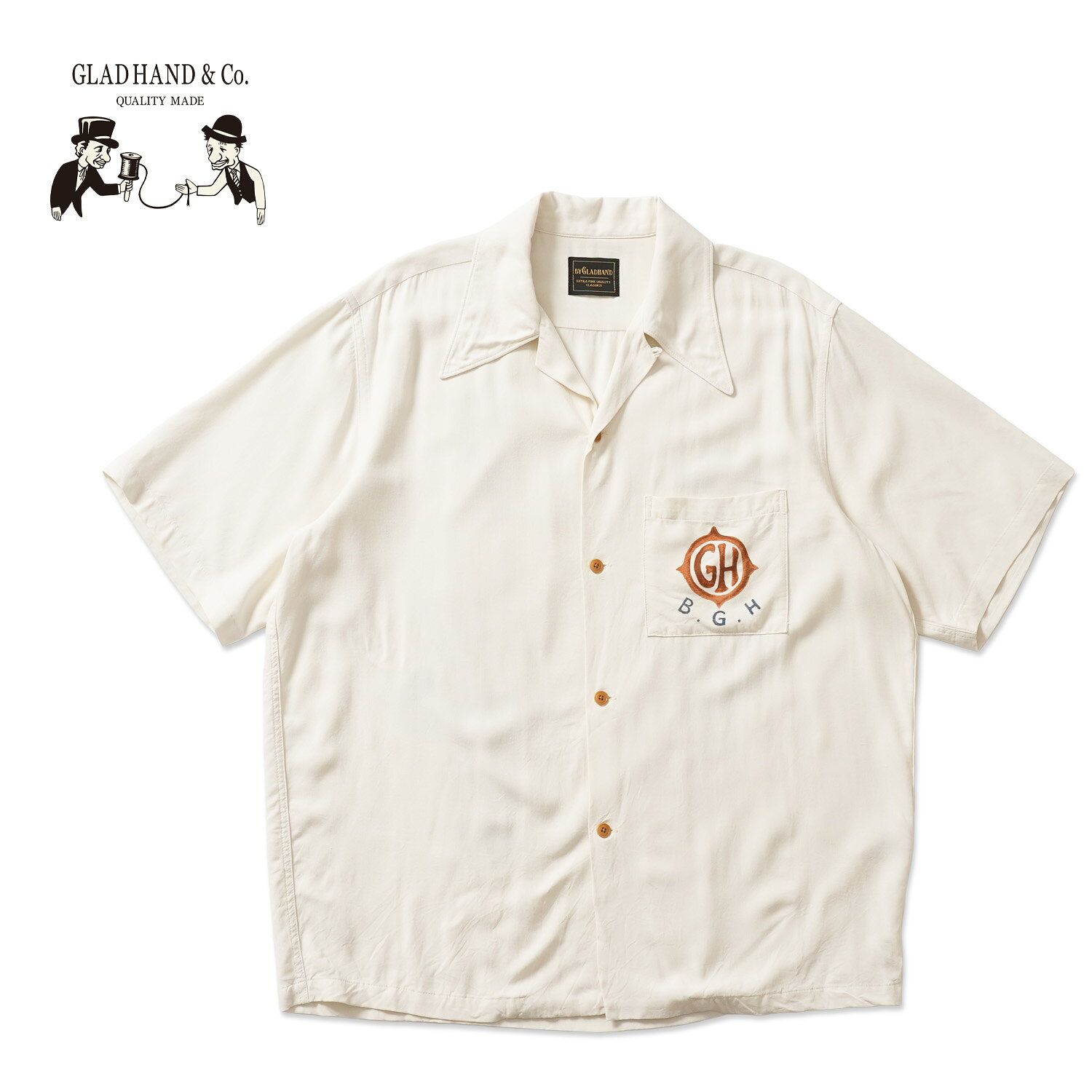 GLAD HAND グラッドハンド 半袖 シャツ"GLADDING DOG - S/S BACK PANEL SHIRT"BYGH6112