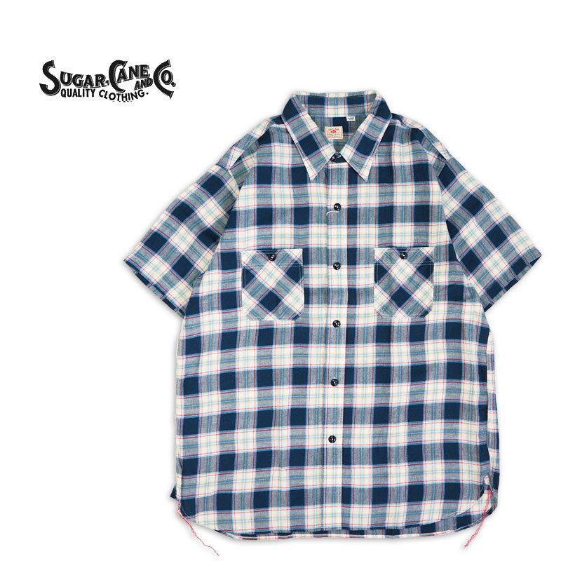 SUGAR CANE 奬ȾµġTwill Check S/S Work ShirtSC38692