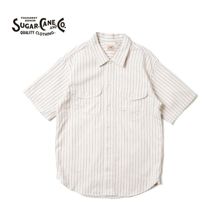 SUGAR CANE シュガーケーン半袖シャツ“COKE STRIPE WORK SHIRT” SHORT SLEEVESC38699