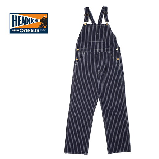 HEADLIGHT ヘッドライトオーバーオール "8oz. SPECIAL WOVEN STRIPE DENIM LOW BACK OVERALLS"HD42498
