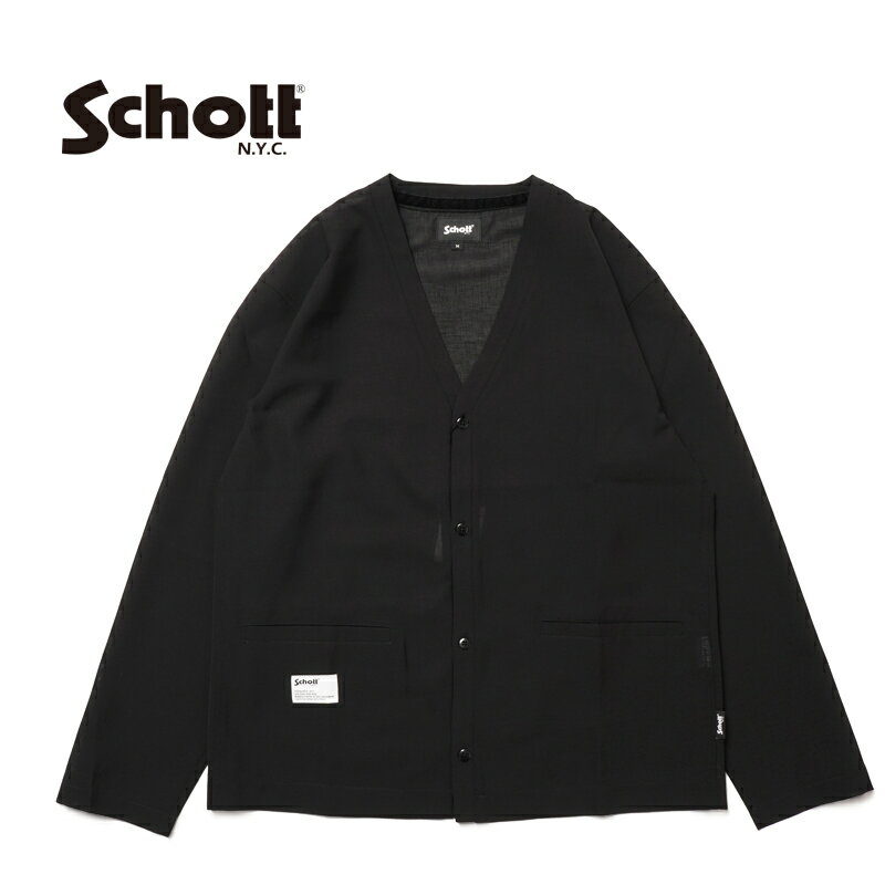 Schott ショット 長袖 スラブ シフォンカーディガン