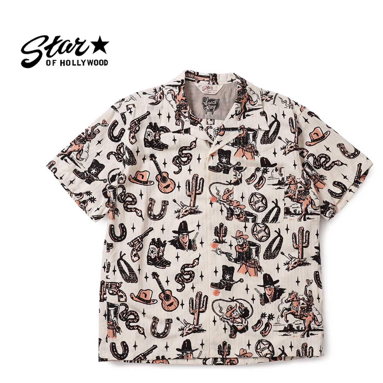 Rakuten - STAR OF HOLLYWOOD スターオブハリウッド半袖 シャツDOBBY COTTON OPEN SHIRT“THE WESTERNER