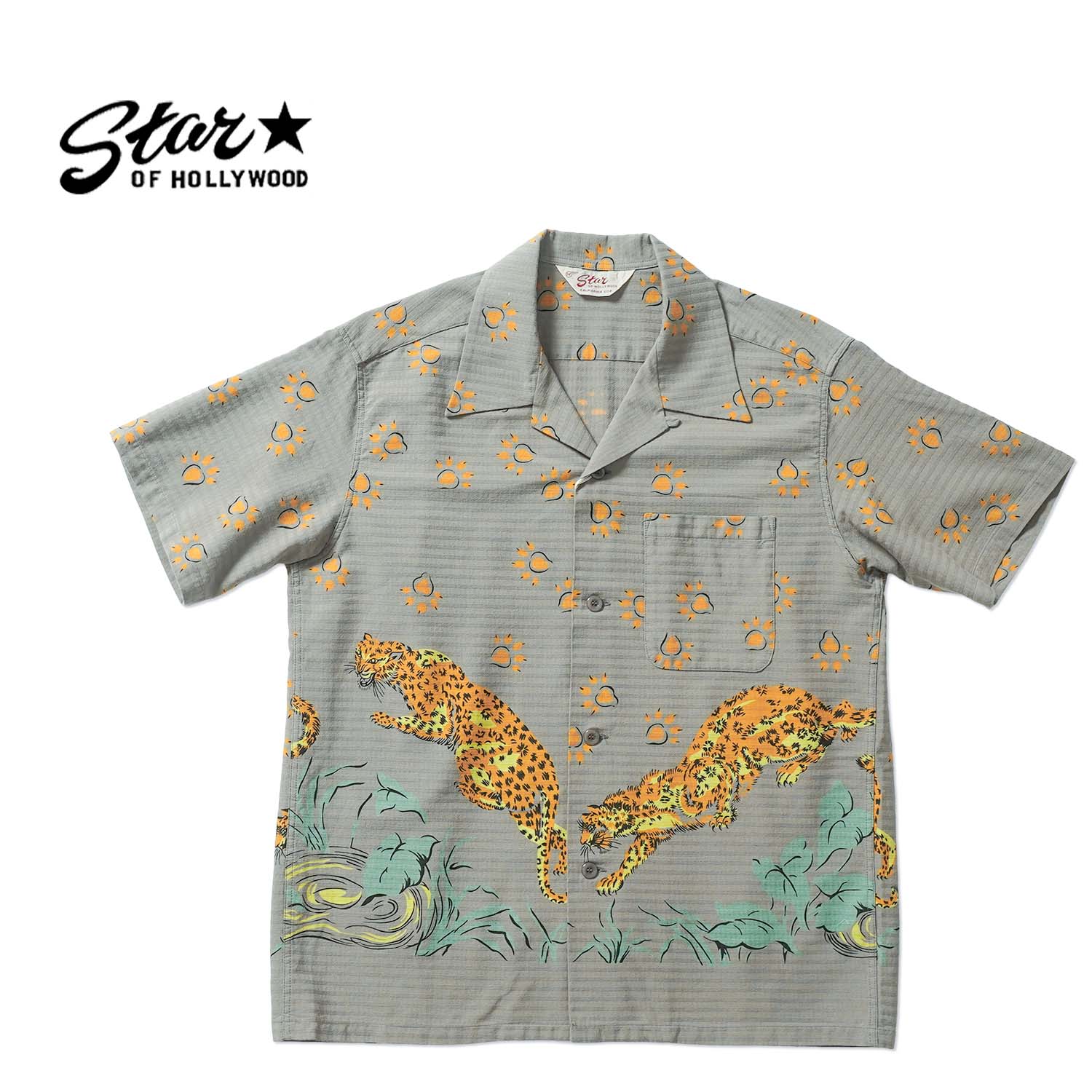 Rakuten - STAR OF HOLLYWOOD スターオブハリウッド 半袖 シャツDOBBY COTTON OPEN SHIRT “LEOPARD”SH39720