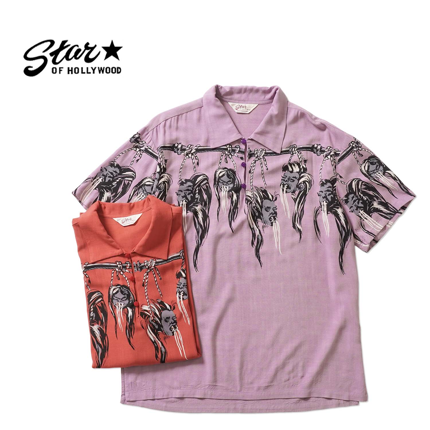 乐天商城 - STAR OF HOLLYWOOD スターオブハリウッド 半袖 シャツHOPSACK RAYON PULLOVER SHIRT “SHRUNKEN HEAD”SH39704