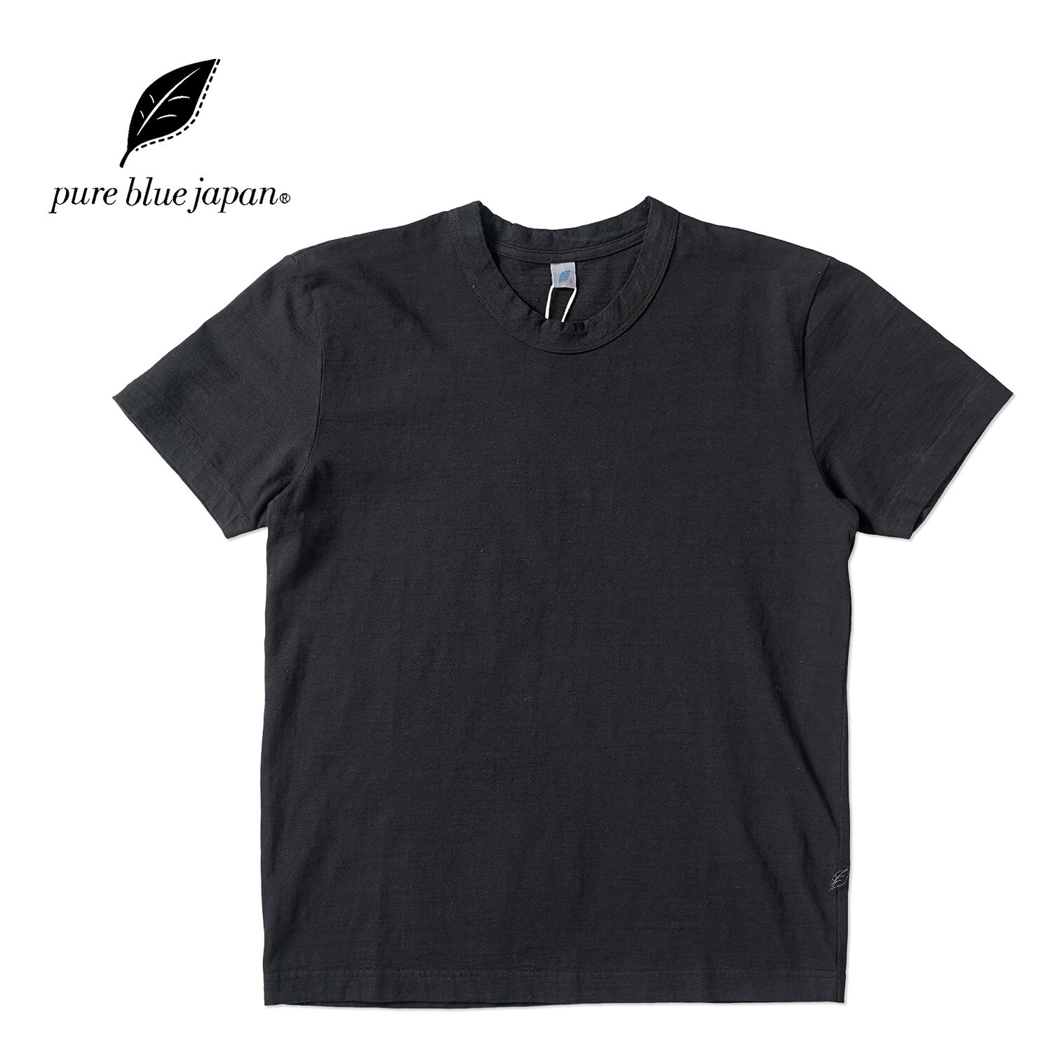 pure blue japan ピュアブルージャパン半袖Tシャツ“Indigo Jersey Crew Neck T-shirt - Black Indigo”SS-5011-IDBK