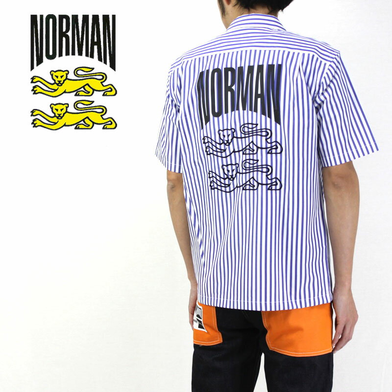 NORMAN Υޥ Ⱦµ  BACK PRINT OPEN COLLAR SHIRTS NOR-0011 ڥХåץ ɽ ...