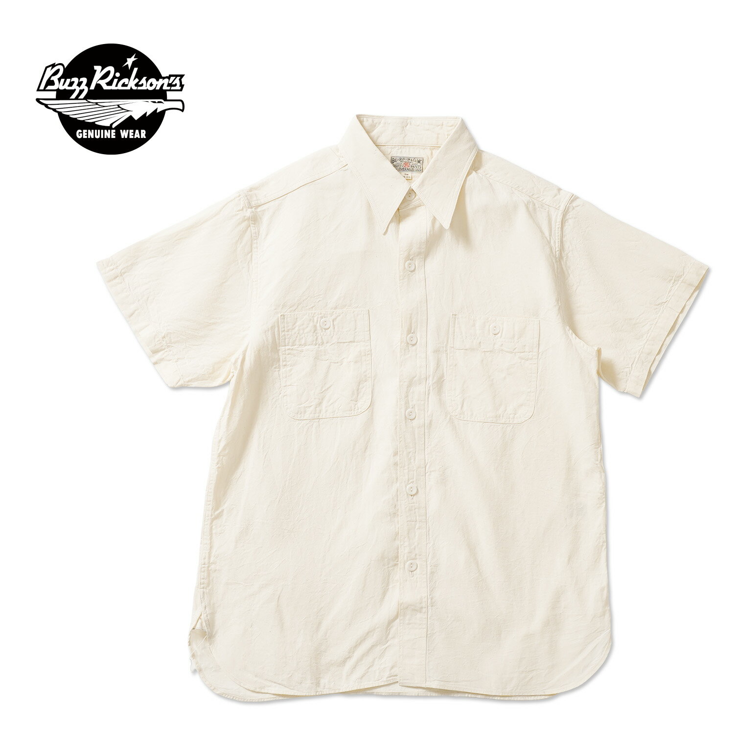 Rakuten - BUZZ RICKSON'S バズリクソンズ半袖シャツ“WHITE CHAMBRAY WORK SHIRTS (SHORT SLEEVE)”BR35857