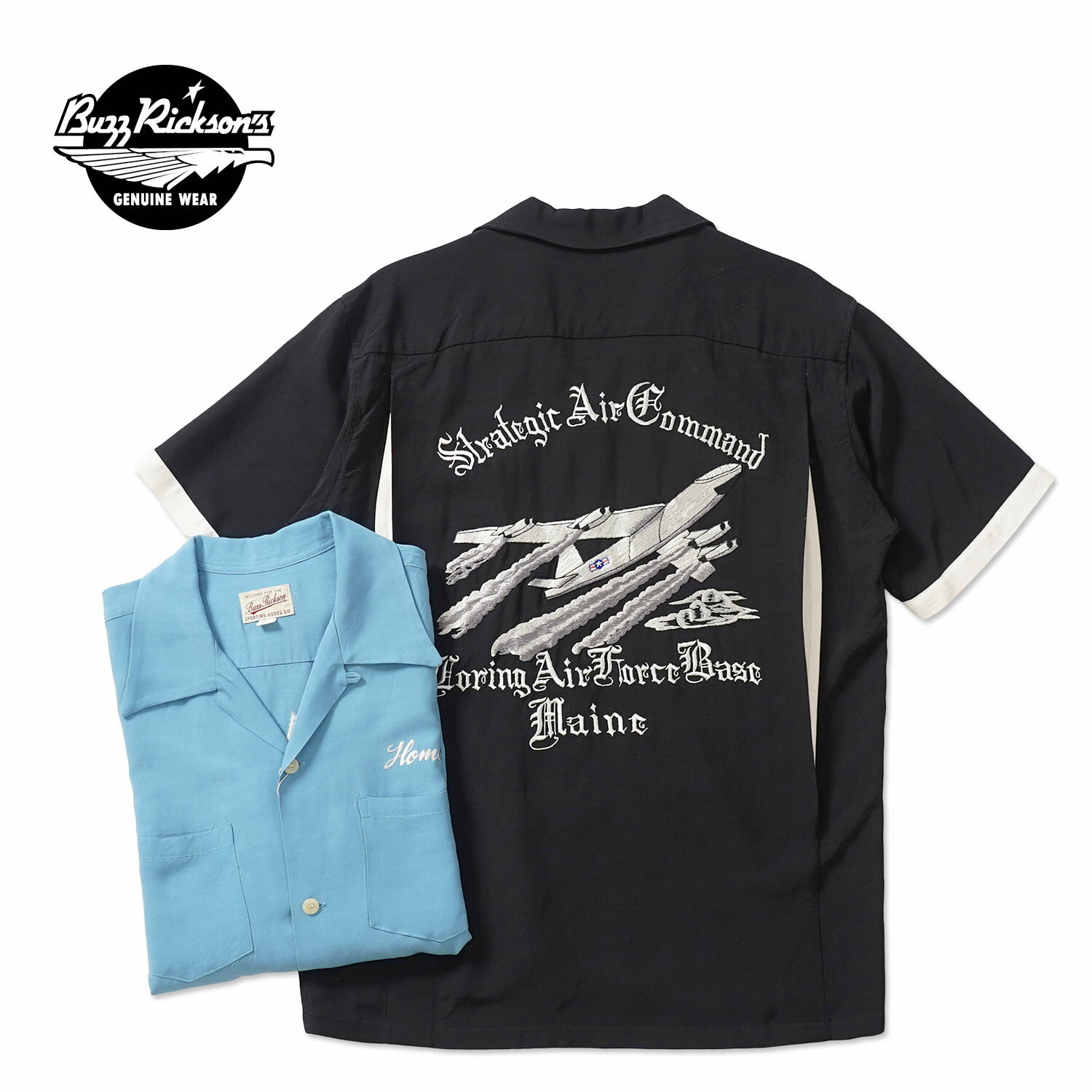 Rakuten - BUZZ RICKSON'S バズリクソンズ 半袖シャツ BOWLING SHIRT “STRATEGIC AIR COMMAND”BR39735