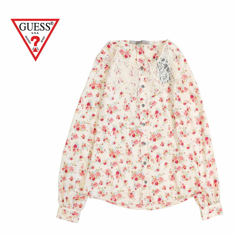 GUESS ゲス ウィメンズ長袖 シャツ"MARKET FLORAL LACE"W43H89W3IZ0