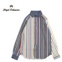 Nigel Cabourn iCWFP[{ VcgBRITISH OFFICERS SHIRT MULTI STRIPEh80450010010