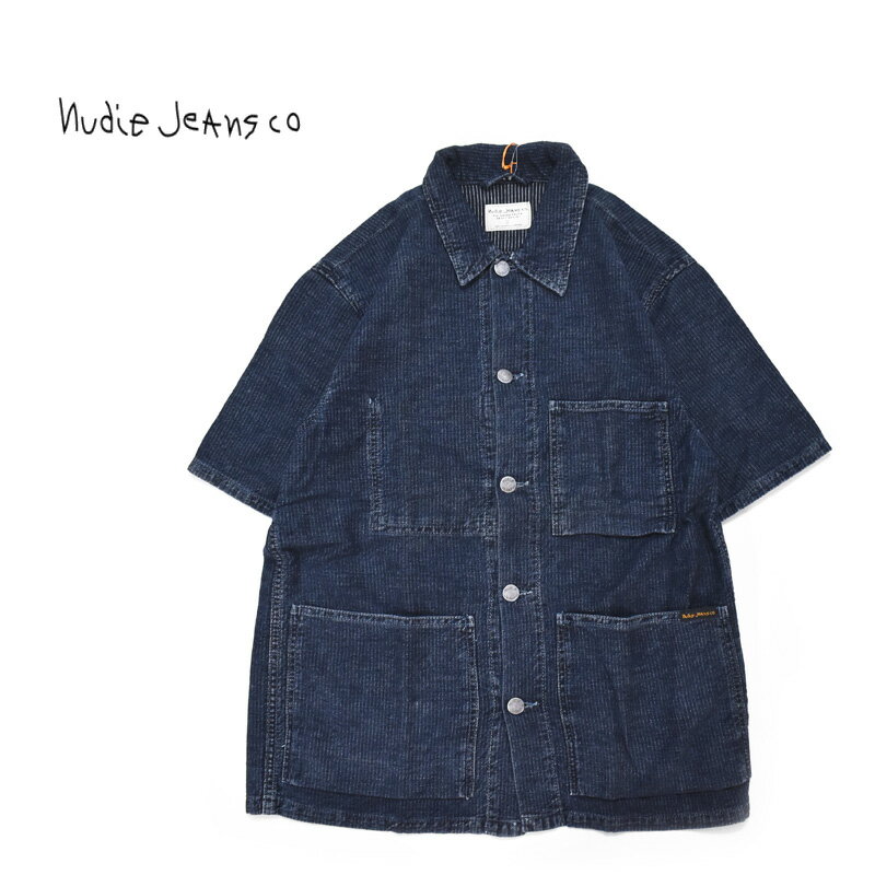 nudie jeans ヌーディージーンズ 半袖シャツ SVANTE STRIPE WORKER SHIRT 140531