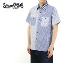 SUGAR CANE シュガーケーン 半袖 シャツ INDIGO STRIPE CHECK S/S WORK SHIRT SC38155 【メンズ 東洋エンタープライズ チェック ストライプ クレイジー】10P03Dec16【RCP】