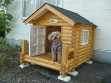 【楽天市場】ログペットハウス 1000型 デラックス 犬舎 木製ハウス 室内犬用 柴犬 犬小屋 小型犬 中型犬：犬小屋工房たかべ