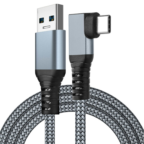 RoiCiel USB-A to USB-C VRケーブル Linkケーブル VR ヘッドセット ゲーム PC 用 高速データ転送 専用 ケーブル 3A 20V 60W USB3.1 Gen1 高速データ転送 充電コード Steam Q2 1 Pro Pico4 Rift など VRヘッドセット ディアルズシーリズ
