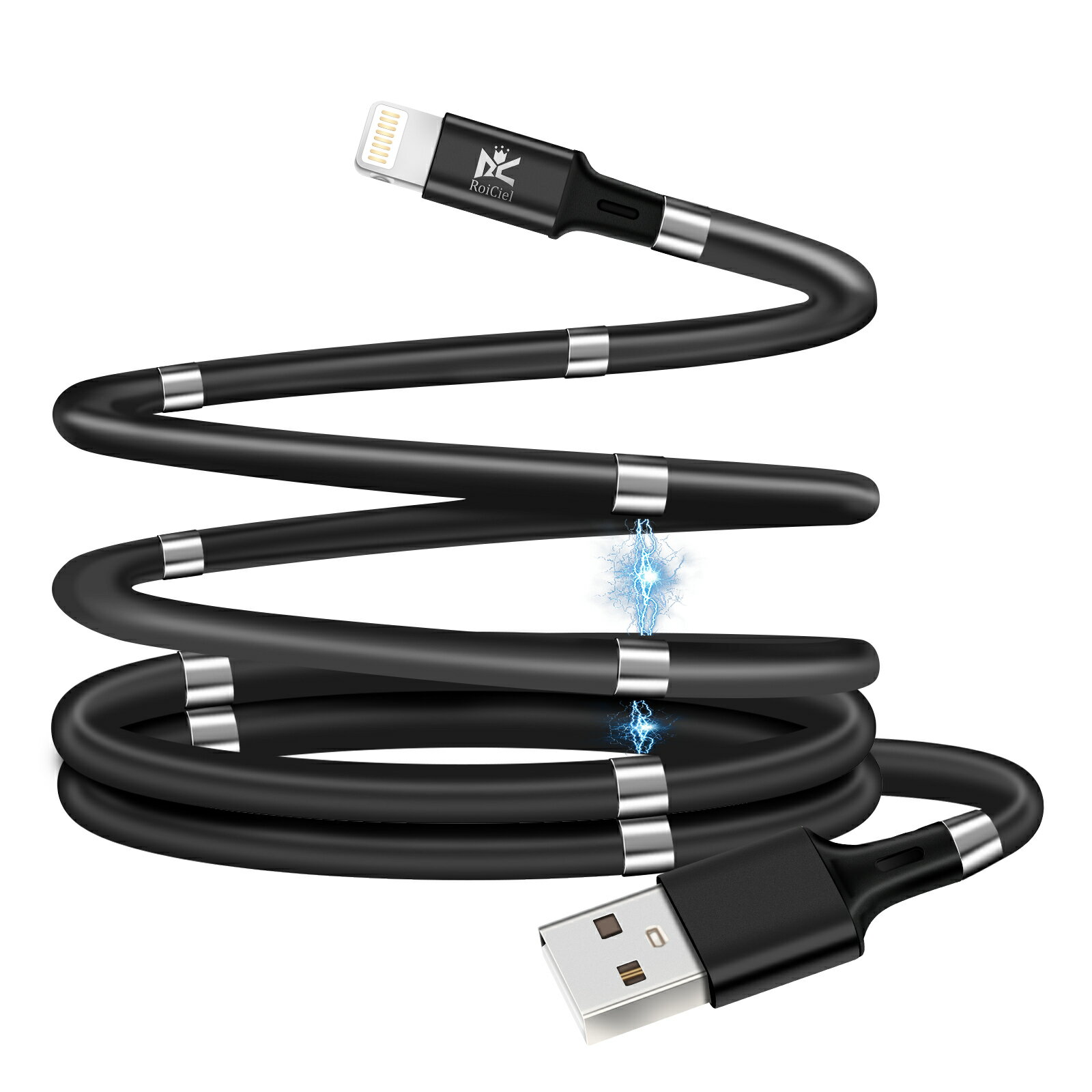 RoiCiel (ǥ륺ꥺ)ޥͥåȽť֥ (/ť֥ Ǽ  ) USB-A to Lightningߴ/USB-A to Type-C/USB-A to Micro(Micro-B) ٤롡®/ǡž ޥ ۼ90cm/180cmǽˡפ򸫤