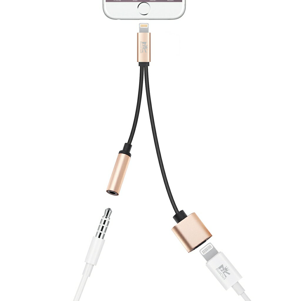 【IOS17対応】RoiCiel（グリティーシーリズ）2in1 ライトニングポート3.5mm端子iphone イヤホン変換アタブター Adapter Audio オーディ..