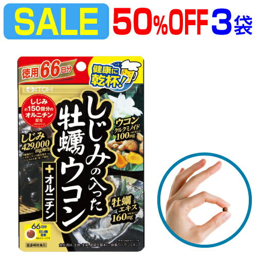 しじみ+牡蠣+ウコン+オルニチン 4大成分が一度に摂れる 二日酔いサプリ 最強の肝臓ケアサプリメント『徳用 しじみの入った牡蠣ウコン+オルニチン 264粒入り×3袋』