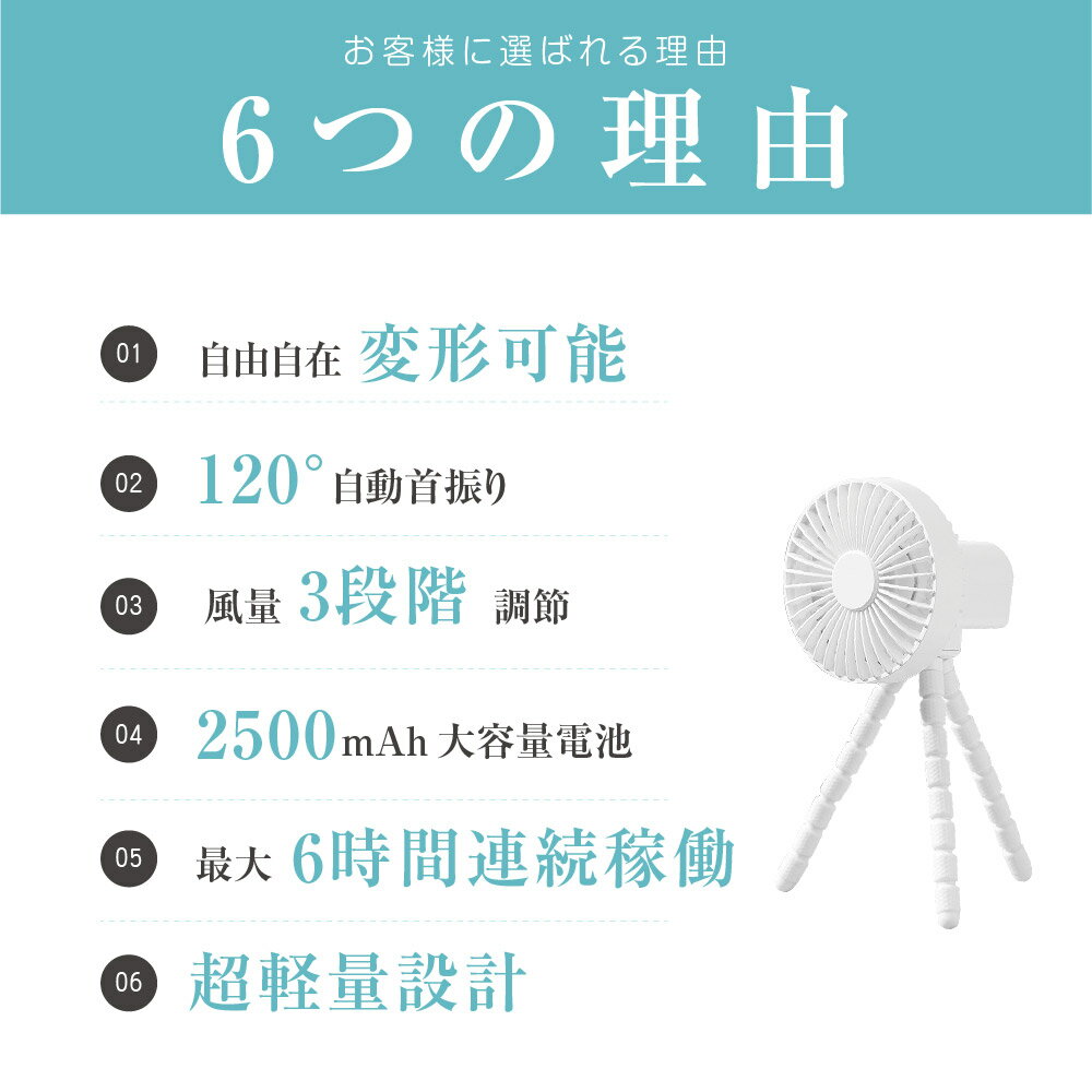 ＼最大800円OFFクーポン有!!／あす楽【2022年新型・1台4役】卓上扇風機 アウトドア ベビーカー 扇風機 自動首振り 持ち運び コンパクト サーキュレーター USB充電 風量3段階調節 ミニファン 巻き付け 吊り下げ 大風量 静音 熱中症対策 ギフト プレゼント xr-tf253