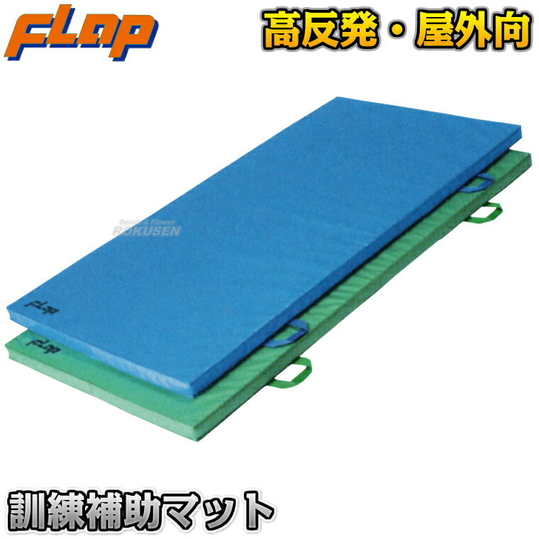Rakuten - 【FLAP】訓練用補助マット 幅90cm×長さ180cm×厚さ5cm ブルー/グリーン 薄手タイプ F1648 訓練用マット 防災訓練マット 避難訓練マット 中條