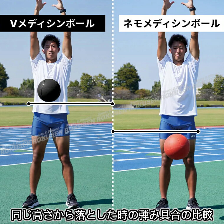 ろくせんの【NISHI ニシ・スポーツ】Vメディシンボール 3kg 直径23cm 3833B011 筋トレ 高反発タイプ｜アングル2