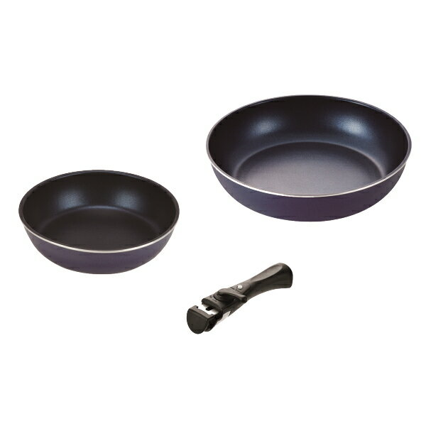 スタックプラス　ブルーダイヤモンドコート　IH対応クックウェア3点セットA　ネイビー　HB-5624