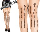 【在庫処分】MusicLegs(ミュージックレッグス) Wicksシアーストッキング/タイツ ML7111 ベージュ /ブラック タトゥータイツ tattoo パーティー パンスト 個性的 ろうそく ロウソク 炎 ダンス衣装 ステージ衣装 A372