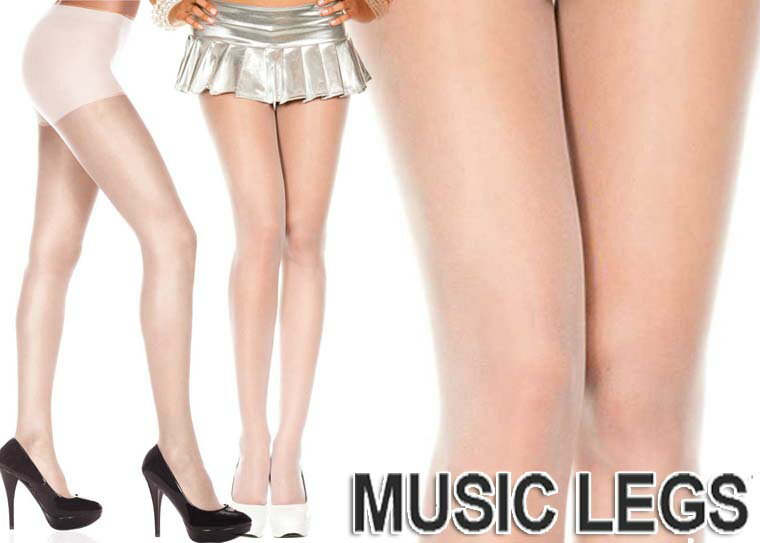 楽天ローリンキャンディーMusicLegs（ミュージックレッグ）コントロールトップ シアーパンティストッキング/タイツ ML333 無地 ホワイト ベージュ フォーマル レディース 引き締め効果 ブライダルウェディング ダンス衣装 インナー A420-A421