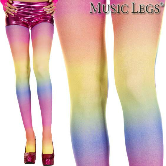 楽天ローリンキャンディーMusicLegs（ミュージックレッグス）レインボーオペークタイツ/ストッキング ML37007 派手 カラフル ダンス パーティー 衣装 ダンサー 舞台 コスプレ マルチカラー ヒップホップ ジャズダンス コスチューム A247 【メール便OK】