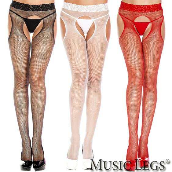 楽天ローリンキャンディー【メール便2点まで270円】MusicLegs（ミュージックレッグス）サスペンダー フィッシュネットストッキング/網タイツ ML953 発表会 フォーマル ガーターベルト レディース ダンス衣装 コスチューム セクシーランジェリー A543-A545【メール便OK】