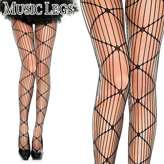 MusicLegs(ミュージックレッグス)ネットパターン スパンデックスタイツ/ストッキング ML50054 ブラック 黒 ダンス 衣装 コスチューム ハロウィン パーティー レディース タイツ 個性的 A650 1